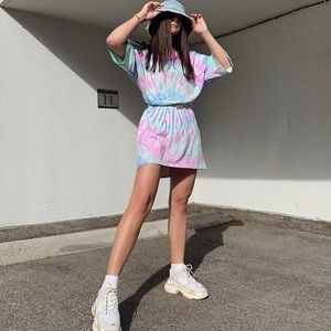 Oversized T-shirt tie dye dress